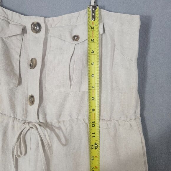SHONA JOY Sz 10 Aluaro Safari Drawstring Jumpsuit Linen $340 Pilazzo Wide Leg - Picture 8 of 13
